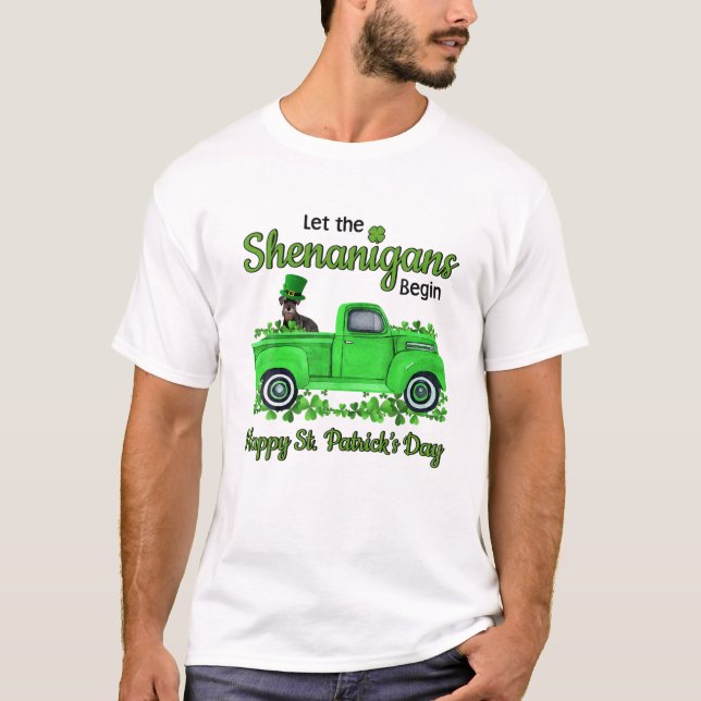 Miniature Schnauzer Let The Shenanigans Begin St P T-Shirt (Front)