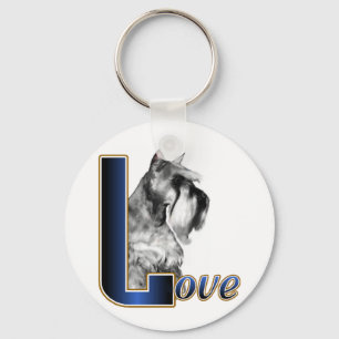 Miniature Schnauzer LOVE Key Ring
