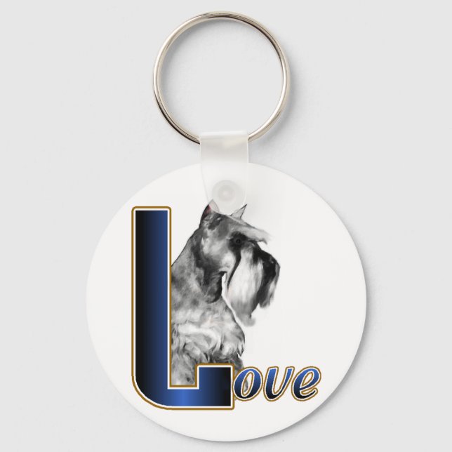 Miniature Schnauzer LOVE Key Ring (Front)