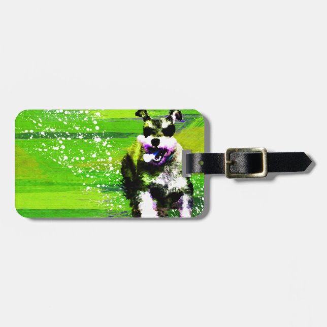 Miniature Schnauzer Luggage Tag (Front Horizontal)
