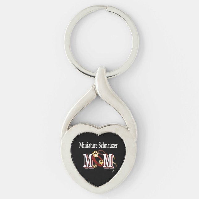 Miniature Schnauzer MOM Gifts Key Ring (Front)