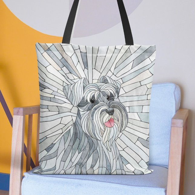 Miniature Schnauzer Mosaic art Tote Bag (Creator Uploaded)