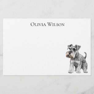 Miniature Schnauzer on custom stationary    Stationery