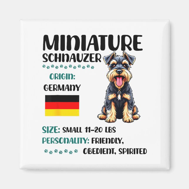 Miniature Schnauzer Origin Funny Mini Schnauzer Lo Magnet (Front)