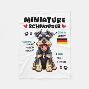 Miniature Schnauzer Owner Funny Mini Schnauzer Lov Fleece Blanket