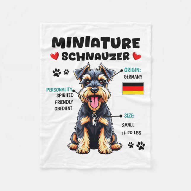 Miniature Schnauzer Owner Funny Mini Schnauzer Lov Fleece Blanket (Front)