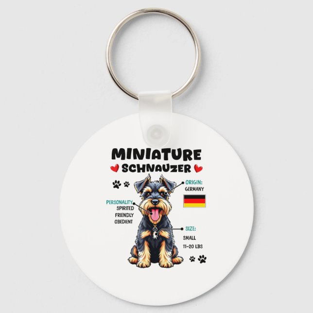 Miniature Schnauzer Owner Funny Mini Schnauzer Lov Key Ring (Front)