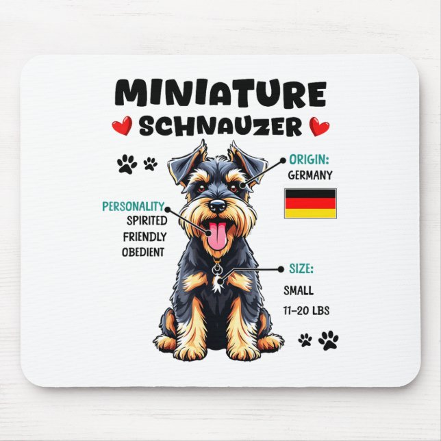 Miniature Schnauzer Owner Funny Mini Schnauzer Lov Mouse Pad (Front)