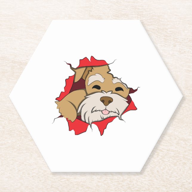 Miniature Schnauzer Paper Coaster (Front)