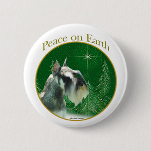 Miniature Schnauzer Peace 6 Cm Round Badge