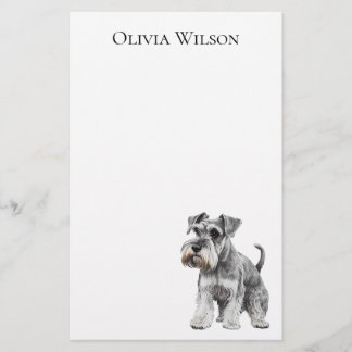 Miniature schnauzer personalised notepad stationery