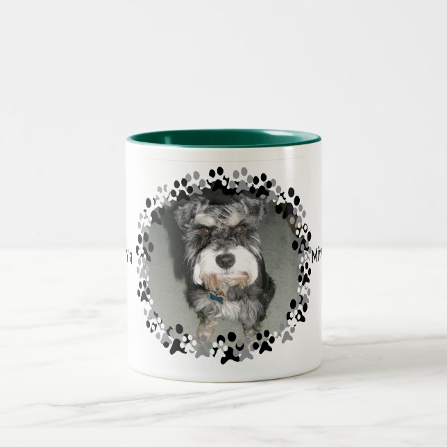 Miniature Schnauzer Photo Two-Tone Coffee Mug (Center)