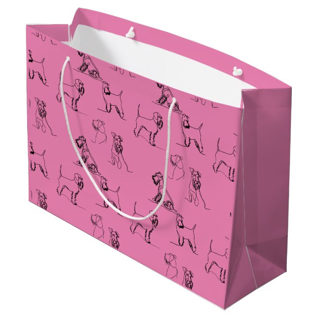 Miniature Schnauzer Pink Large Gift Bag (Back Angled)
