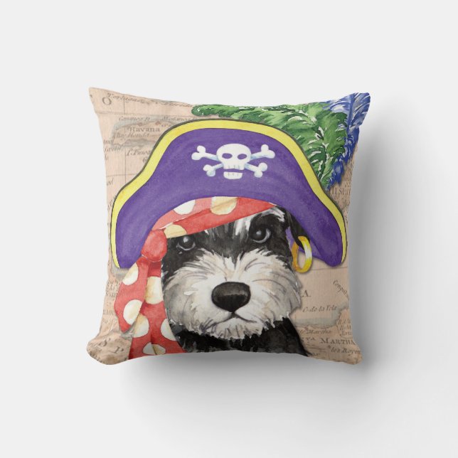Miniature Schnauzer Pirate Cushion (Front)