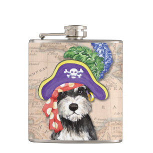Miniature Schnauzer Pirate Hip Flask
