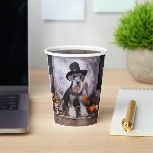 Miniature Schnauzer Pumpkins Halloween Scary Paper Cups