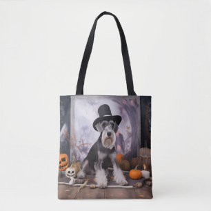 Miniature Schnauzer Pumpkins Halloween Scary Tote Bag