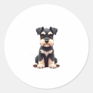 Miniature Schnauzer Puppy  (2) Classic Round Sticker