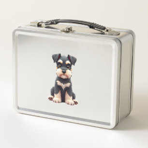 Miniature Schnauzer Puppy (2) Metal Lunch Box