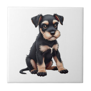 Miniature Schnauzer Puppy (3) Ceramic Tile