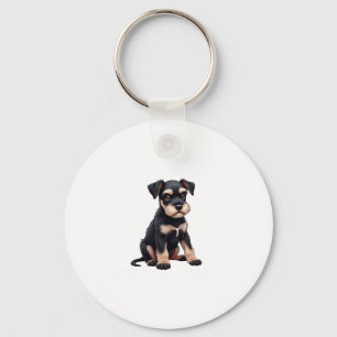Miniature Schnauzer Puppy  (3) Key Ring