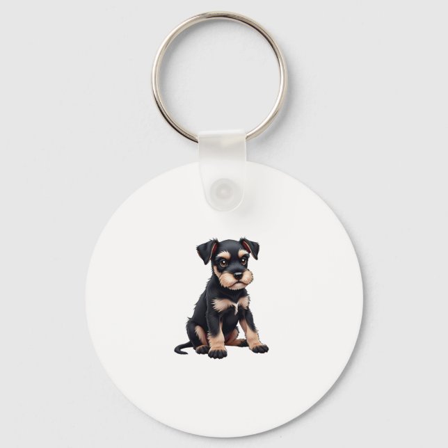 Miniature Schnauzer Puppy  (3) Key Ring (Front)