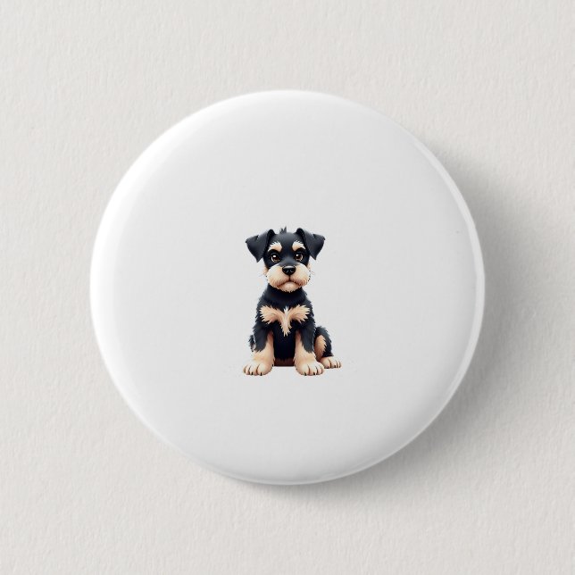 Miniature Schnauzer Puppy  (4) 6 Cm Round Badge (Front)