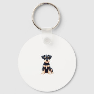 Miniature Schnauzer Puppy  (4) Key Ring