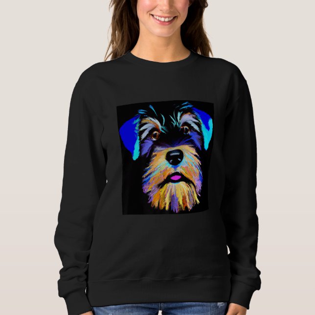Miniature schnauzer puppy cute pup doggy schnauzer sweatshirt (Front)