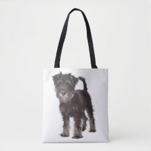 Miniature Schnauzer Puppy Dog Canvas Tote Bag