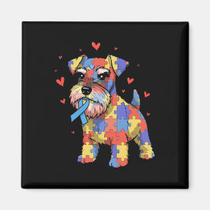 Miniature Schnauzer Puzzle Autism Awareness Dog Wo Magnet