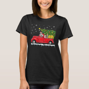 Miniature Schnauzer Red Car Truck Christmas Tree X T-Shirt