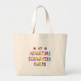 Miniature Schnauzer Rules Fun Large Tote Bag