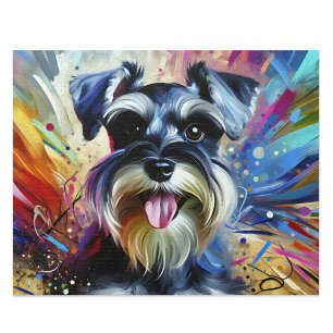 Miniature Schnauzer Salt Pepper Dog Acrylic Print Jigsaw Puzzle