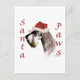 Miniature Schnauzer Santa Paws Holiday Postcard