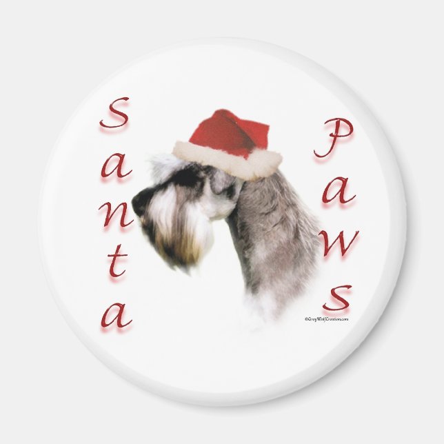 Miniature Schnauzer Santa Paws Magnet (Front)