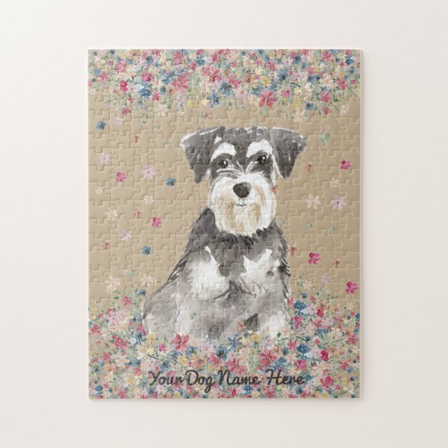 Miniature Schnauzer small dog brown Jigsaw Puzzle (Vertical)