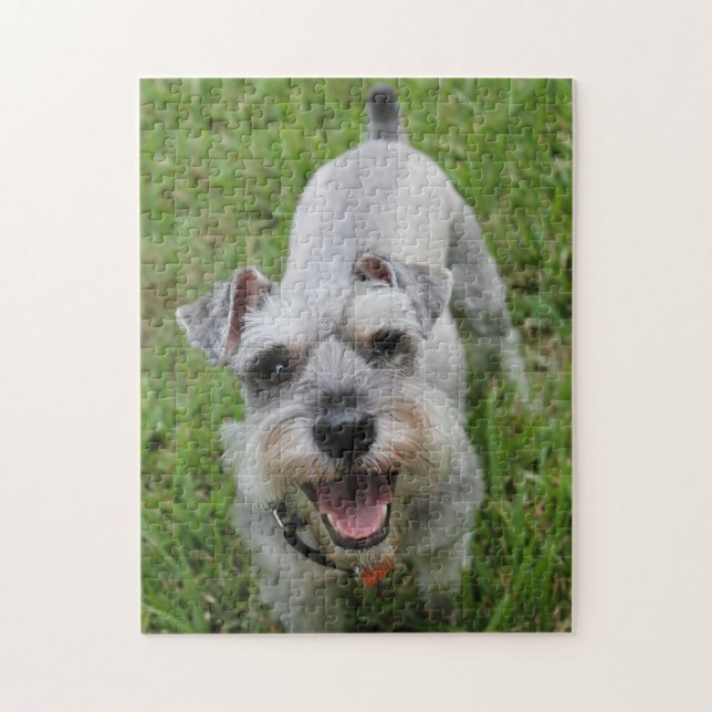 Miniature Schnauzer Smiling Jigsaw Puzzle (Vertical)