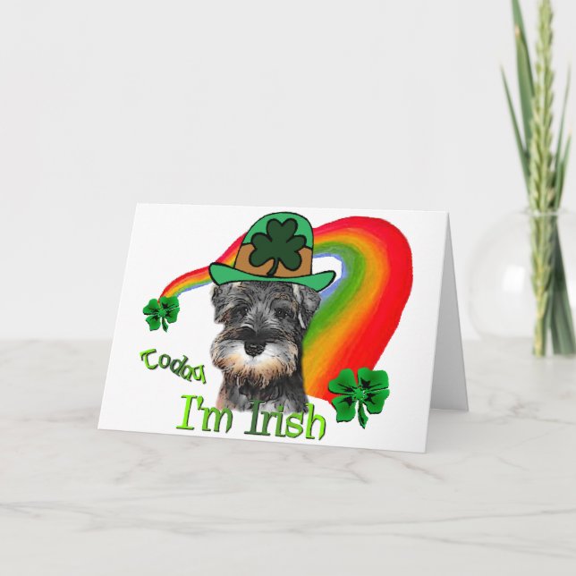 Miniature Schnauzer St Patricks Card (Front)
