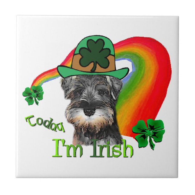 Miniature Schnauzer St Patricks Tile (Front)