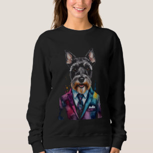 Miniature Schnauzer Suit Mini Dog Funny Print Grap Sweatshirt