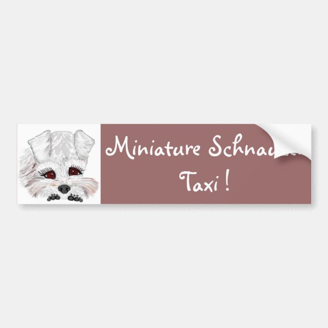 Miniature Schnauzer Taxi ! Bumper Sticker (Front)
