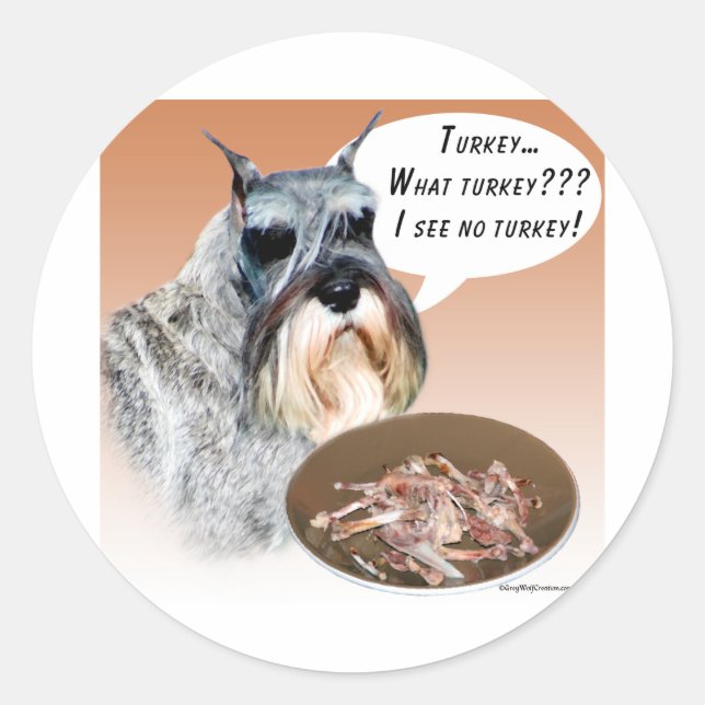 Miniature Schnauzer Turkey Classic Round Sticker (Front)