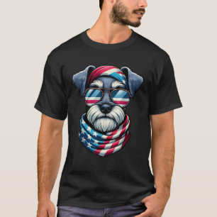 Miniature Schnauzer USA Flag Dog Lover Patriotic 4 T-Shirt