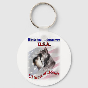 Miniature Schnauzer USA Key Ring