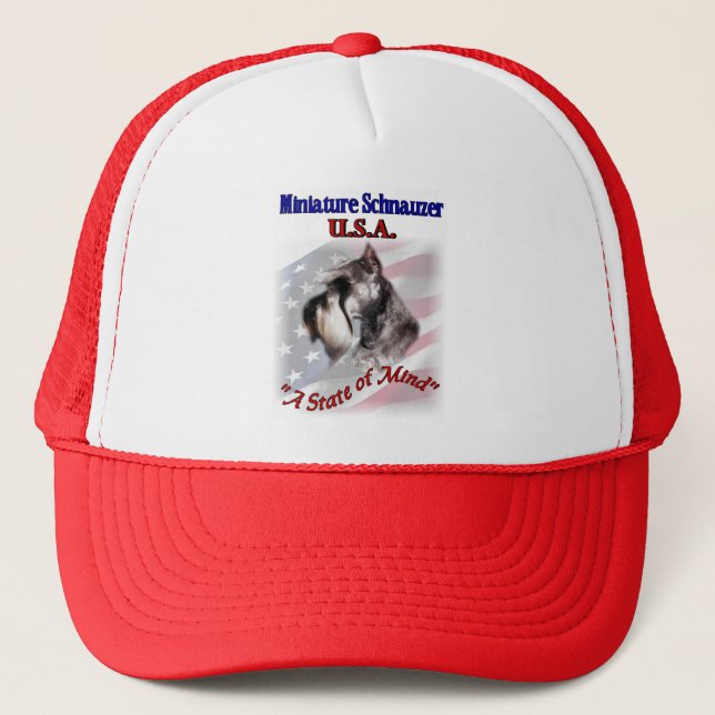 Miniature Schnauzer USA Trucker Hat (Front)