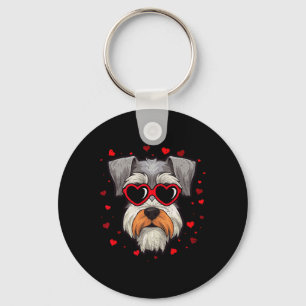 Miniature Schnauzer Valentine Heart Cute Dog Lover Key Ring