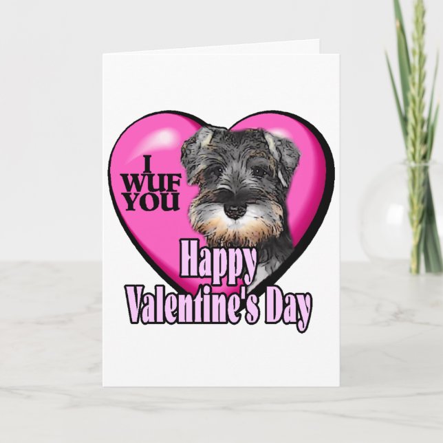 Miniature Schnauzer Valentine's Day Holiday Card (Front)