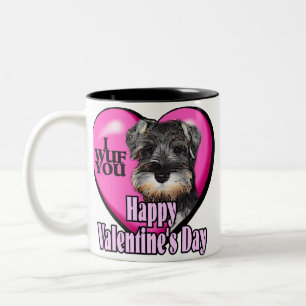 Miniature Schnauzer Valentine's Day Two-Tone Coffee Mug