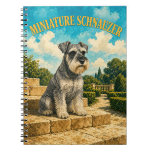Miniature Schnauzer, Vintage Watercolor Dog Art Notebook